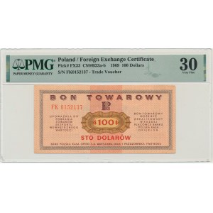 Pewex, 100 dolarów 1969 - FK - PMG 30 - RZADKI