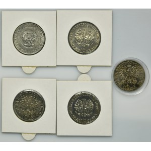 Zestaw, PRÓBA, 10 złotych 1971 i 20 złotych 1973 (5 szt.)