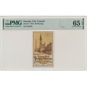 Gdaňsk, 50 fenig 1918 - PMG 65 EPQ