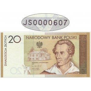 20 złotych 2009 - Juliusz Słowacki - JS 0000607- niski numer
