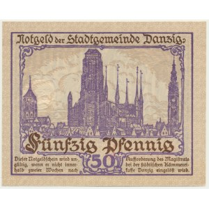 Danzig, 50 Pfennig 1919 - purple -