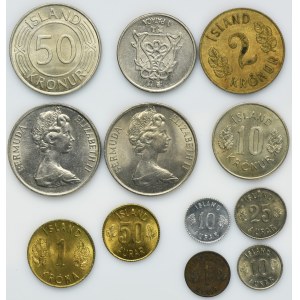 Sada, Island, Bermudy, Macao, Smíšené mince (12 ks)