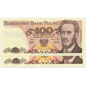 100 złotych 1976 - AN, AS (2 szt.)