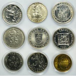 Set, Czechoslovakia and Slovakia, Koruny (9 pcs.)