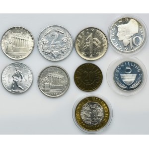 Set, Austria, Mix of coins (9 pcs.)
