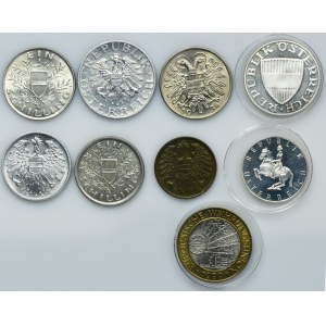 Satz, Österreich, Gemischte Münzen (9 Stück)