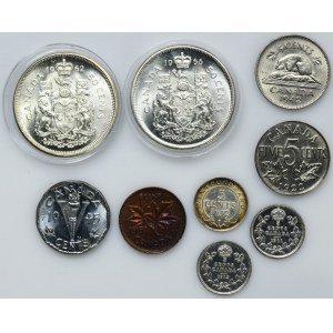 Satz, Kanada, Gemischte Münzen (9 Stück)
