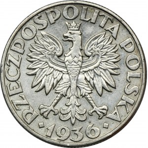 Żaglowiec, 5 złotych 1936