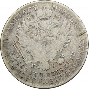 Kingdom of Poland, 5 zloty Warsaw 1831 KG