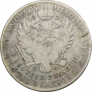 Königreich Polen, 5 Zloty Warschau 1831 KG