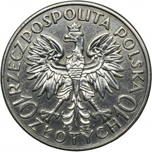 Głowa Kobiety, 10 złotych Londyn 1932