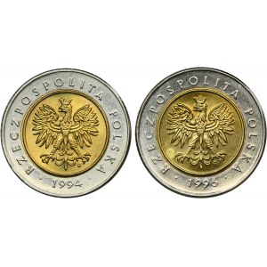 Zestaw, 5 złotych 1994-1996 - wczesne roczniki