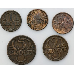 Set, 1-5 pennies (5 pieces).