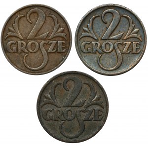 Set, 2 pennies 1927-1937