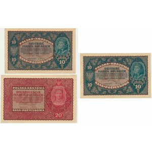 Set, Viennese marks 10-20 marks 1919 (3 pieces).