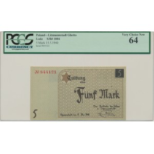 5 známek 1940 - PCGS 64 - standardní papír