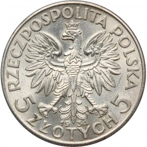 Głowa Kobiety, 5 złotych Warszawa 1934