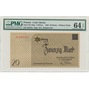 20 Mark 1940 - no. 1 without watermark - PMG 64 EPQ