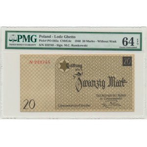 20 Mark 1940 - Nr.1 ohne Wasserzeichen - PMG 64 EPQ