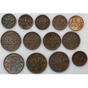 Set, 1-5 pennies (13 pieces).