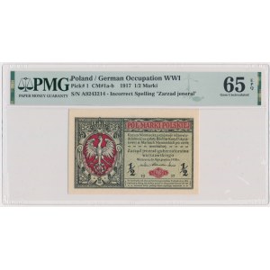1/2 marki 1916 - Jenerał - A - PMG 65 EPQ