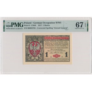 1 mark 1916 - General - PMG 67 EPQ - EXCELLENT