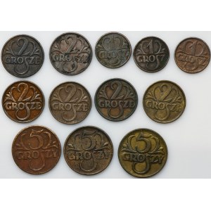 Set, 1-5 pennies (12 pieces).