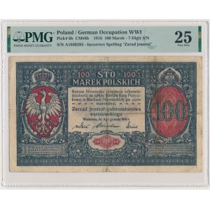 100 marek 1916 - Jenerał - 7 cyfr - PMG 25 - naturalny