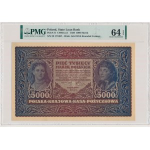 5 000 mariek 1920 - II séria E - PMG 64 EPQ