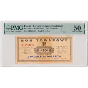 Pewex, 20 USD 1969 - Ot - PMG 50 - NEODKLADATEĽNÝ PODVOD