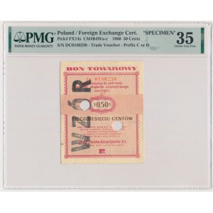 Pewex, 50 centov 1960 - MODEL - Dc - s doložkou - PMG 35