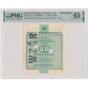 Pewex, 1 dolar 1960 - WZÓR - Dd - PMG 45