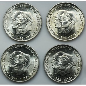 Zestaw, XXX Rocznica Zwycięstwa nad Faszyzmem, 200 złotych 1975 (4 szt.)