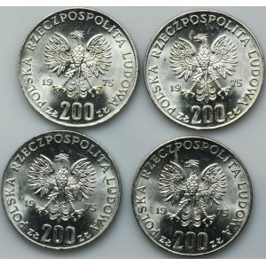 Zestaw, XXX Rocznica Zwycięstwa nad Faszyzmem, 200 złotych 1975 (4 szt.)