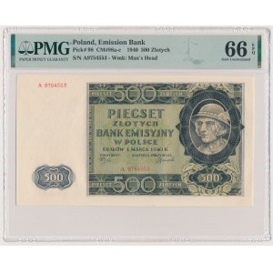 500 złotych 1940 - A - PMG 66 EPQ