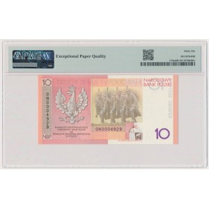 10 złotych 2008 - 90. Rocznica Odzyskania Niepodległości - PMG 66 EPQ