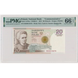 20 złotych 2011 - Maria Skłodowska Curie - PMG 66 EPQ