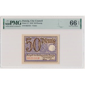 Danzig, 50 Fenig 1919 - violett - PMG 66 EPQ