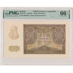 100 Zloty 1940 - ZWZ - B - PMG 66 EPQ