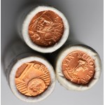 Sada, bankovní svitky (x3), Rakousko, Slovinsko, Francie, 1 cent (150 ks).