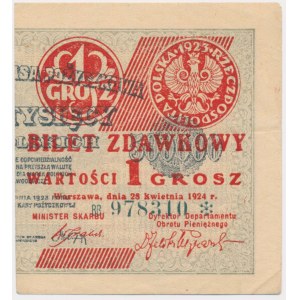 1 grosz 1924 - BB ❉ - prawa połowa -