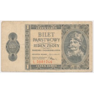 1 złoty 1938 - L - rzadki