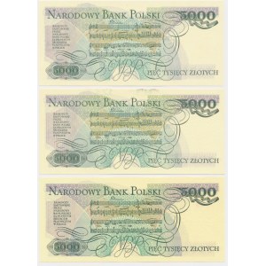5,000 zloty 1982/88 (3 pieces).