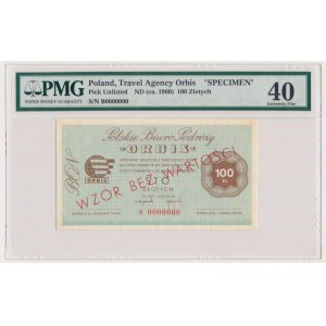 ORBIS, 100 PLN - MODEL - B 0000000 - PMG 40 - VZÁCNY