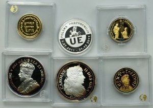 Set, Replicas of legendary coins of the world and the Polish Presidency of the European Union (6 pieces).
