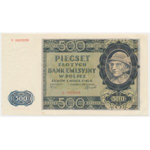 500 złotych 1940 - B -