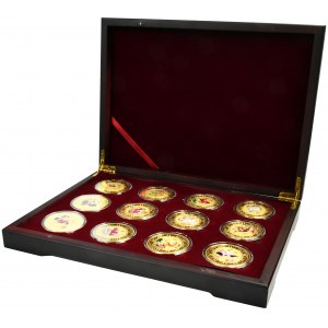 Sada, medaily 12 čínskych znamení zverokruhu (12 ks)