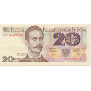 20 złotych 1982 - AA -