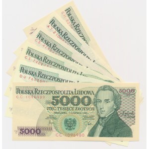 5.000 złotych 1982 (6 szt.)