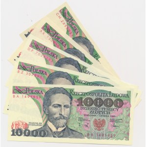 10.000 złotych 1988 (5 szt.)